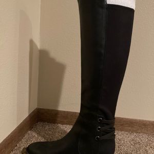 Black knee high boots